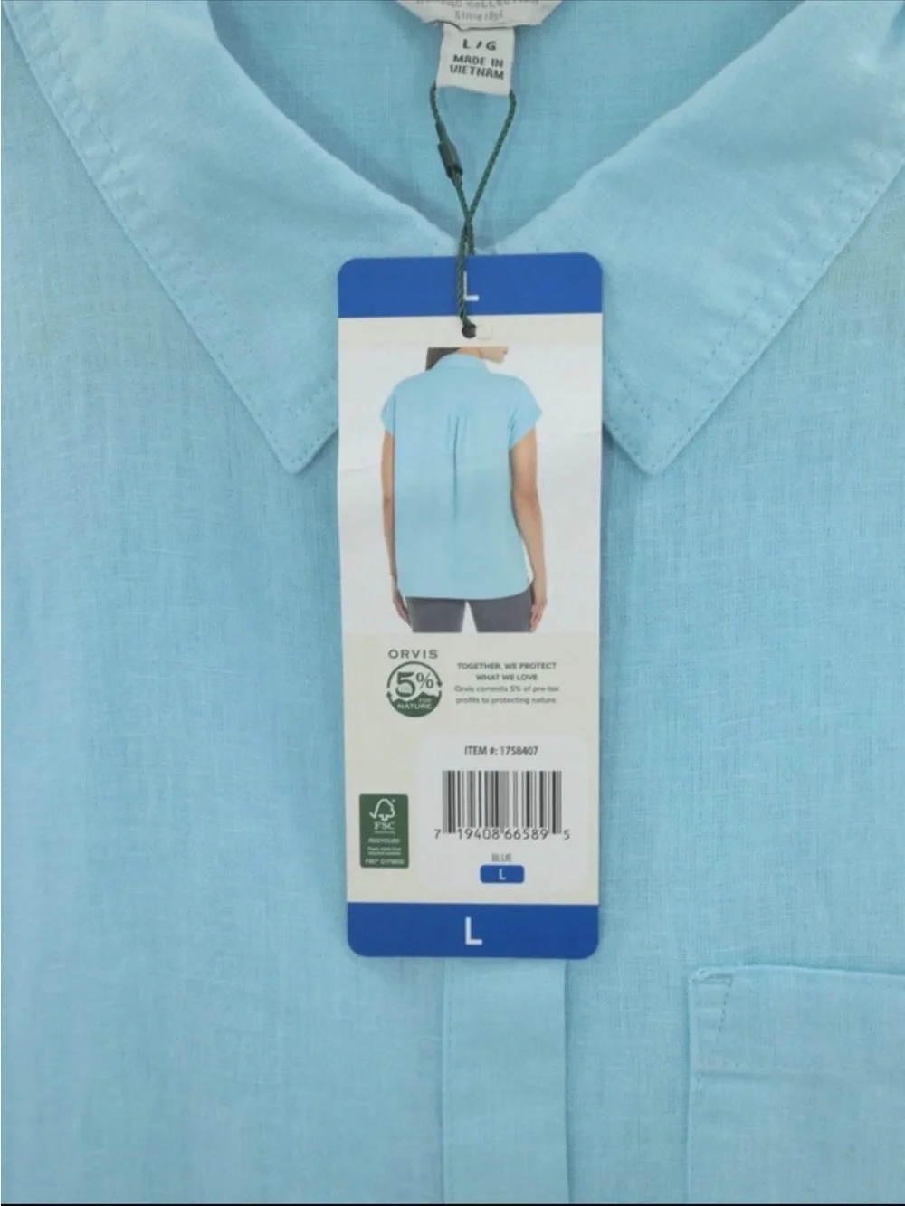 Orvis Sky Blue Button Down Shirt